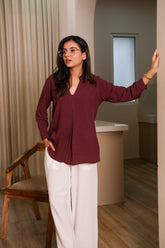 Women Viscose Pleated Top